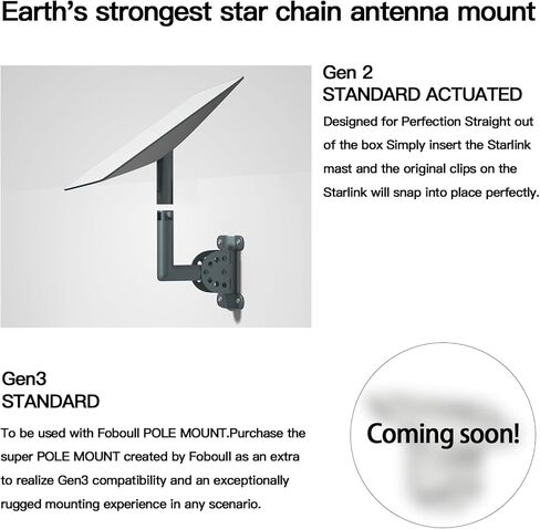 Starlink Generation 3 Pivot Roof Mount Kit – Compatible with Gen3/V3 Starlink Standard Dish, Outdoor Roof Mount, Antenna Mast Pipe Mounting Kit (Pivot Mount GEN 3) in Kuwait