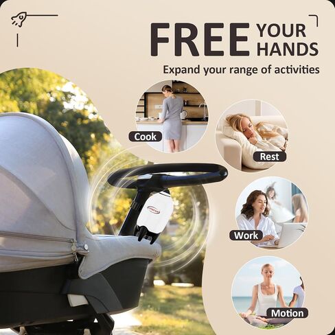 Baby Stroller Rocker Rechargeable, Portable Baby Sleep Aid Gently Rocks Any Stroller or Buggy, Adjustable Speed, Fits All Pushchairs, Prams, Stroller to Create a Baby Bouncer in Saudi Arabia