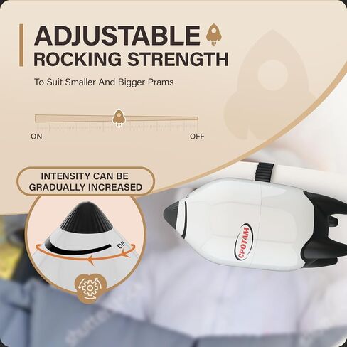 Baby Stroller Rocker Rechargeable, Portable Baby Sleep Aid Gently Rocks Any Stroller or Buggy, Adjustable Speed, Fits All Pushchairs, Prams, Stroller to Create a Baby Bouncer in Saudi Arabia
