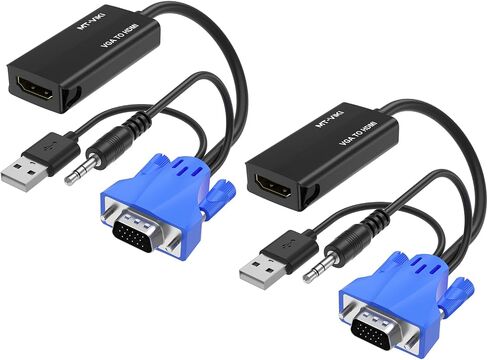 MT-VIKI VGA to HDMI Adapter, 1080P Converter with Audio+USB Power from VGA Computer/Laptop to HDMI TV/Monitor, Male to Female (1 Pack) in Saudi Arabia