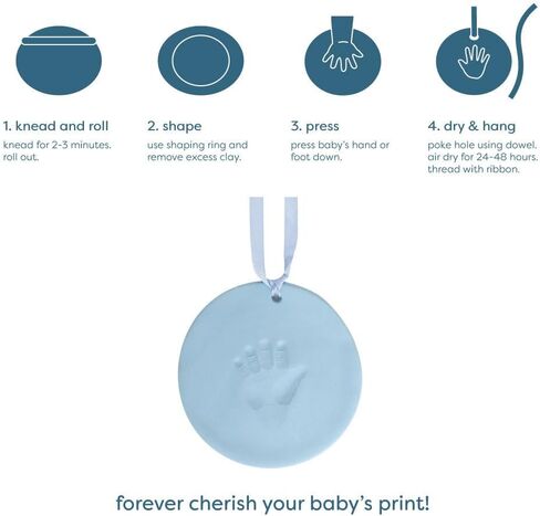 Reece Studio Easter Egg Clay Keepsake, Baby Handprint or Footprint Kit, My First Easter Ornament, DIY Clay Keepsake Kit, Easter Basket Gift, Gift For First Communion in Saudi Arabia