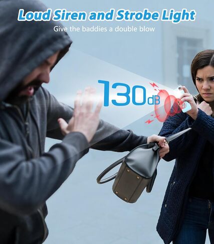 إنذار شخصي 130 ديسيبل للنساء مع ضوء ستروب، إنذار أمان شخصي قابل لإعادة الشحن للنساء، سلسلة مفاتيح إنذار شخصي بصوت عالٍ، وضع الاستعداد لمدة عام واحد وتحذير من انخفاض البطارية للأطفال وكبار السن in Saudi Arabia