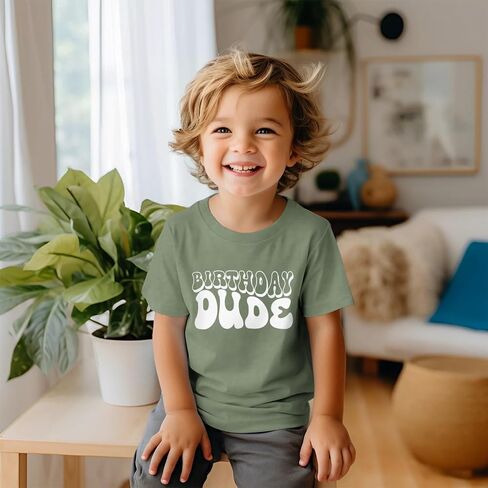 KEKEMI Toddler Boy Birthday Dude Graphic Shirt Baby Boys Funny Letter Print T-Shirt 1st 2nd 3rd 4th 5th B-Day Party Tee Tops in Saudi Arabia