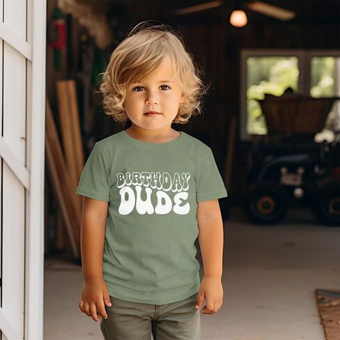 KEKEMI Toddler Boy Birthday Dude Graphic Shirt Baby Boys Funny Letter Print T-Shirt 1st 2nd 3rd 4th 5th B-Day Party Tee Tops in Saudi Arabia