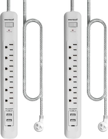 Oviitech USB C Power Strip, Power Strip with USB,3 Outlets and 2 USB Ports(1 USB C,1 USB A),with 6 Foot Heavy Duty Extension Power Cord,Straight Plug,for Home, Office, Travel and Dorm Room,White. in Saudi Arabia