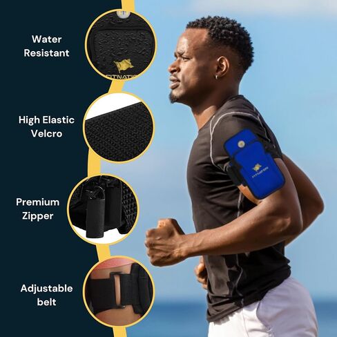 Water Resistant Cell Phone Armband Running Pouch for for iPhone 11/12/13/14 Pro Max, Samsung Galaxy S23/S22/S21/S20/Z Fold/Note, Huawei, Xiaomi, OnePlus & More (up to 7") Adjustable Strap & Pocket in Saudi Arabia