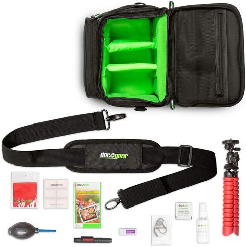 Nikon 1581 D7500 20.9MP DX-Format 4K Ultra HD DSLR Camera Body Bundle with 64GB Memory Card, Photo and Video Editing Suite, Deco Gear Camera Bag (Medium) and Accessories (9 Items) in Saudi Arabia