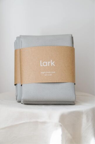 Vegan Leather High Chair Mat by Lark Baby Goods (40 x 40 in) - Waterproof Wipeable Splat Mat for Under High Chair - Baby High Chair Floor Mat for Splash and Spill Protection - Brown in Saudi Arabia