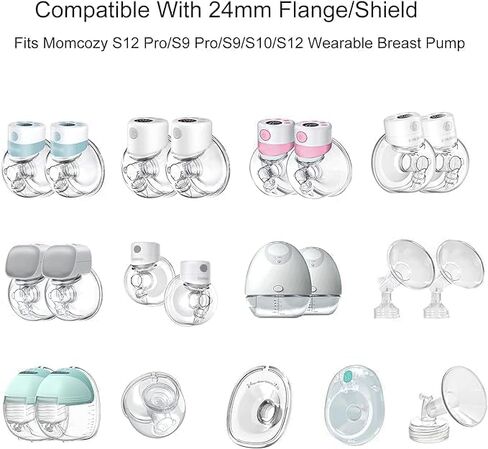 Flange Inserts 13/15/17/18/19/20/21mm 14PC Compatible with Momcozy S12 pro/S9 pro/S9/S10/S12/Medela/TSRETE/Spectra/Bellababy Breast Pumps, Reduce 24mm Tunnel Down to Correct Size in Saudi Arabia