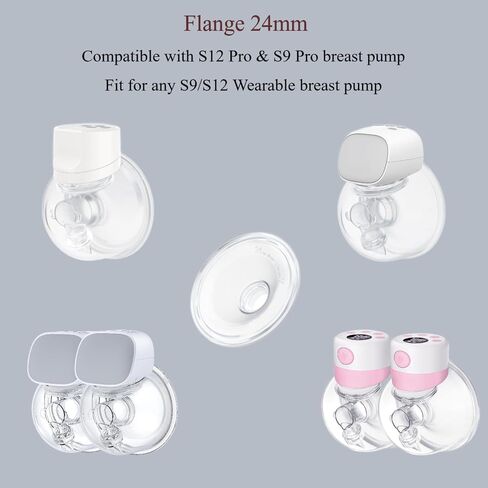 Flange 24mm Compatible with Momcozy S12 Pro/S9 Pro Hands-Free Breast Pump Wearable Cup,S9/S10/12 Breast Pump Replacement Accessories,for Momcozy/TSRETE Wearable Breast Pump Parts,24mm in Saudi Arabia