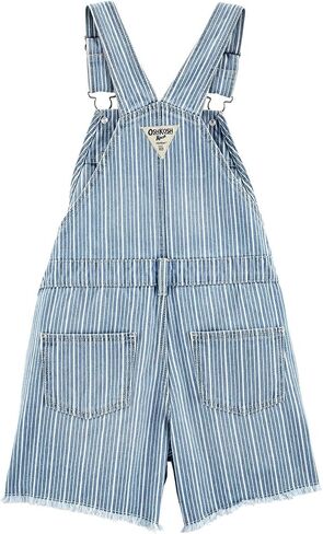 OshKosh B'Gosh Baby & Toddler Kids' Knit Denim Shortalls with Adjustable Straps & Pockets, Denim, Size 2T, Beige in Saudi Arabia