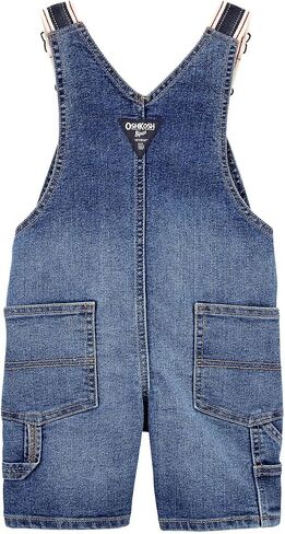 OshKosh B'Gosh Baby & Toddler Boys' Stretch Denim Shortalls with Adjustable Shoulder Straps & Pockets, Blue Indigo (6Month-5T) (6 Months) in Saudi Arabia