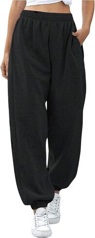 RoseSeek Women's Baggy Sweatpants High Elastic Waist Loose Jogger Pants Workout Gym Pants with Pocket in Saudi Arabia
