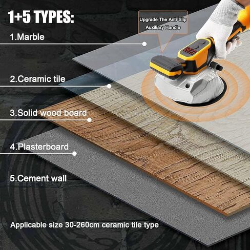 Tile Vibration Machine for Dewalt 20V MAX Battery, Cordless Tile Vibration Leveling Machine with 8 Adjustable Speed,Suction Cup,Digital Display for Floor,Tile,Wall (NO Battery) (for Dewalt) in Saudi Arabia