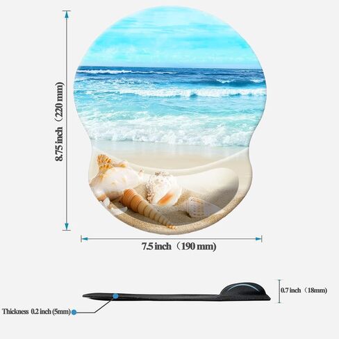 Mouse Pad with Wrist Support, Non Slip Mousepad Wrist Rest for Office, Computer, Laptop & Mac-Comfortable & Lightweight Ergonomic Support Mouse Mat(DL-Beach) in Kuwait