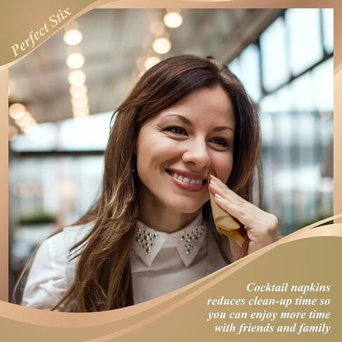 Perfect Stix - مناديل ورقية لمشروبات الكوكتيل مكونة من طبقتين باللون الأسود - 100 قيراط، طبقتان، باللون الأسود (عبوة من 100 قطعة) in Saudi Arabia