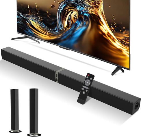 MZEIBO TV Sound Bar, 50W Bluetooth 5.0 Sound Bars for Smart TV, Surround Sound System with Powerful Bass, Home Theater Speakers with ARC/Optical/AUX, TV Speakers Soundbars with Split Design in Kuwait