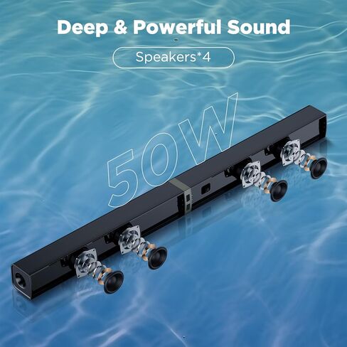MZEIBO TV Sound Bar, 50W Bluetooth 5.0 Sound Bars for Smart TV, Surround Sound System with Powerful Bass, Home Theater Speakers with ARC/Optical/AUX, TV Speakers Soundbars with Split Design in Kuwait