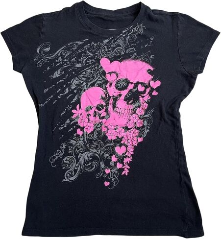 Women Y2K Graphic T-Shirts Summer Short Sleeve Punk Gothic Tee Tops Vintage 90s Aesthetic Emo Clothes Streetwear in Saudi Arabia