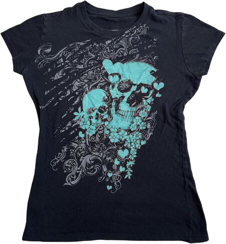 Women Y2K Graphic T-Shirts Summer Short Sleeve Punk Gothic Tee Tops Vintage 90s Aesthetic Emo Clothes Streetwear in Saudi Arabia