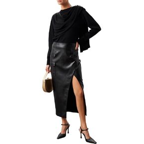 Women's Black Drape Sweater