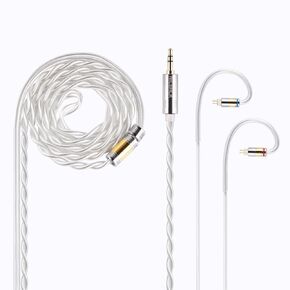 SnowCat 6N Single Crystal Copper + 6N Silver Plated Monocrystalline Copper Cable Earphone Re-cable MMCX/0.78 2PIN Detachable Metal Connector 3.5mm/4.4mm Plug Upgrade Cable