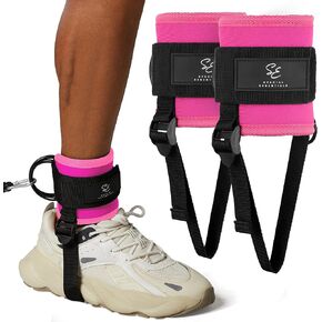 حزام الكاحل من Special Essentials لآلات الكابلات وأشرطة المقاومة، أساور للكاحل من النيوبرين الفاخر للجيم والتمارين مع حزام قدم قابل للتعديل لتعزيز تمارين الساق والأرداف