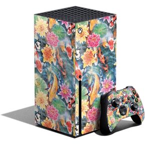 MightySkins Glossy Glitter Skin Compatible with Xbox Series X Bundle - Koi Pond | Protective, Durable High-Gloss Glitter Finish | Easy to Apply and Change Styles | Made in The USA