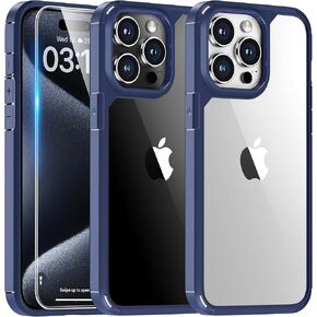 TAURI for iPhone 15 Pro Max Case, [Not-Yellowing] [Military-Grade Drop Protection] Slim Shockproof Phone Lanyard Case for iPhone 15 Pro Max 6.7 inch Blue
