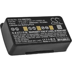 7.4V 2600mAh Li-ion Replacement Battery for Garmin 010-00543-00, 010-10517-00, 010-10517-01, 011-00955-00, 100054300, 3580100054300, EGM478, GPSMAP 276, GPSMAP 276c, 296, 376, 376C, 378, 495, 478