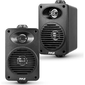Pyle 200 Watt Bluetooth Indoor Outdoor Speakers Pair - Dual Waterproof 3.5" 2-Way Full Range Speaker System w/ 1/2" High Compliance Polymer Tweeter | Home, Boat, Marine, Deck, Patio, Poolside (Red)