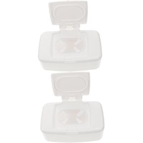 2pcs Storage Box Make up Remover Wipes Plastic Gloves Container with Lid Plastic Containers Diaper Bag Dispenser Depotting Makeup Containers Pp Household Rag Rack White Travel
