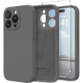 Magnetic for iPhone 13 Pro Case, Compatible with MagSafe, [Full Camera Protection][2 Screen Protectors] Silicone Shockproof Protective Phone Case for iPhone 13 Pro 6.1", Calke Green
