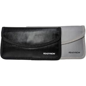 (2-Pack) Fireproof Faraday Bag Pouch, Anti-Tracking GPS RFID Car Key Signal Blocker Wallet Shielding Pouch, Dual Pocket Design, Waterproof, Size 8.25in x 0.5in x 4.6in