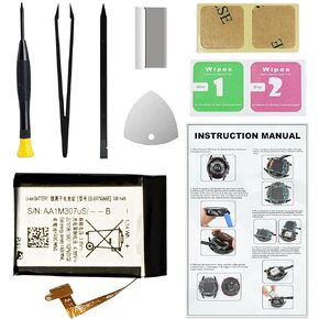 for Galaxy Gear S2 SM-R730 & Gear S2 Classic SM-R735 & Gear Sport SM-R600 Battery Replacement EB-BR730ABE Battery with Repair Tools and Installation Instructions