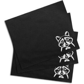 WIRESTER 3 Pack Microfiber Cloth 7.1 x 5.9 inches, Great for Camera Lens, Glasses, Cell Phones, Screens, DVD, Computers, Tablets, Laptops - Baby Pig