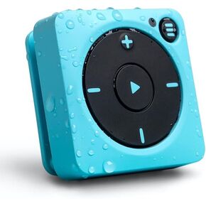 Waterproof Mighty Spotify & Amazon Music Player MP3 by AudioFlood with Waterproof Short Cord Headphones