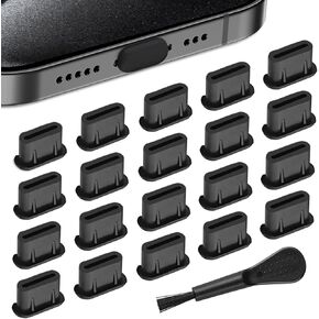 20 حزمة من قابس الغبار USB C، غطاء منفذ USB C من السيليكون الناعم، غطاء قابس الغبار لمنفذ شحن USB C مع غطاء مكبر صوت للهاتف متوافق مع سلسلة iPhone 15 وSamsung Galaxy وPixel وجميع منافذ USB من النوع C