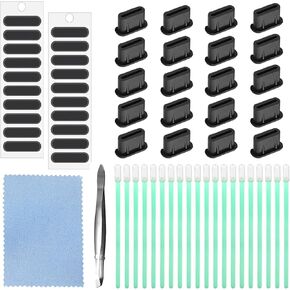 20 Pack USB C Dust Plug, Soft Silicone USB C Port Cover USB C Charging Port Dust Plug Cover with Phone Speaker Cover Compatible with iPhone 15 Series, Samsung Galaxy, Pixel and All USB Type C Ports