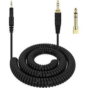 كابل ATH-M50x بديل ملفوف سلك Aux متوافق مع سماعات الرأس Audio Technica ATH-M50x / ATH-M40x / ATH-M70x / ATH-M60X، مع محول 6.35 مم (1/4 بوصة) in Kuwait
