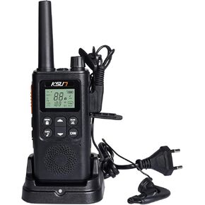 1 Pack Walkie Talkies, KSUN TFSI GZ30 Two-Way Radio Long Range with Receive Two Channels simultaneously LED Flashlight VOX LCD Display Tpye-C for Hiking Camping Trip（1 Pack）