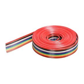 DMiotech 1 Pack DB12 IDC Wire Male to Male Flat Rainbow Ribbon Cable 9.8Ft 1.27mm Pitch Breadboard Jumper Wires for Computer Audio Systems