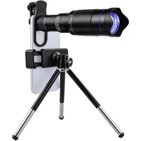 Andoer 40X Mobile Phone Telephoto Lens Kit with Lens Clip Phone Holder Extendable Mini Tripod Remote Shutter for Hiking Camping Wildlife Observation Moon Watching Compatible with Phone 15/14/13/12/11