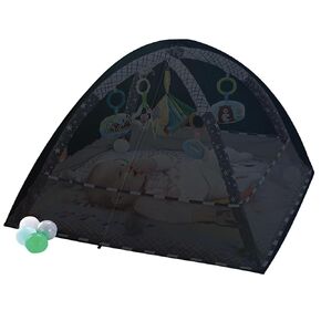 Baby Play mat Activity Gym&Ball Pit Included 18 Balls with Breathable Baby Netting Shade Canopy,Tummy Time Play Mat for Babies 0-12 Months,Blue.