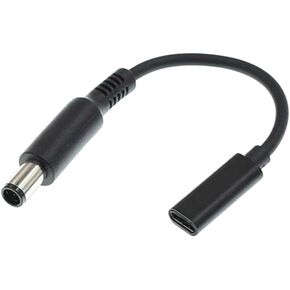 USB C to Slim Tip Laptop Charging Cable Adapter Female Type C to Male Converter for Dell Laptop 18-20V Works with 45W 65W 90W (7.4 x 5.0mm Dell)