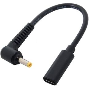 USB C to Slim Tip Laptop Charging Cable Adapter Female Type C to Male Converter for Dell Laptop 18-20V Works with 45W 65W 90W (4.0 x 1.7mm Dell)