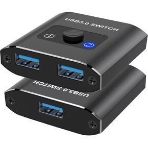 USB 3.0 Switch Selector, Bi-Directional USB Switch 1 in 2 out / 2 in 1 out, USB Switcher 2 Computers Share 1 USB Devices for Printer, Keyboard, Scanner, Mouse, USB Switch Compatible with Mac/Win/Linux