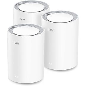 نظام Cudy AX1800 WiFi 6 Mesh (M1800) - يغطي مساحة تصل إلى 5000 قدم مربع. قدم، يستبدل جهاز التوجيه والموسع WiFi6، منافذ جيجابت، OpenVPN، الرقابة الأبوية 3 حزم in Kuwait