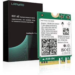 WiFi 6E AX210 NGW Wireless Card M.2 2230/NGFF WiFi 6E Laptop Module with Bluetooth 5.3, 5400Mbps Tri-Band AX210 WiFi Chip Adapter, Ultra-Low Latency, Supports Windows 11/10 (64bit only)