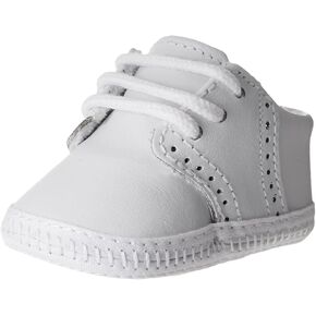 White Leather Saddle Oxford Crib Shoe, Infant, Unisex, Sz 0 in Kuwait